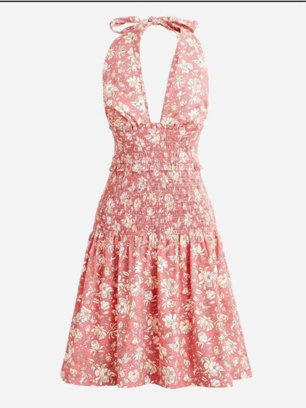 Gorgeous J. Crew Pink Floral Halter Sundress 3X